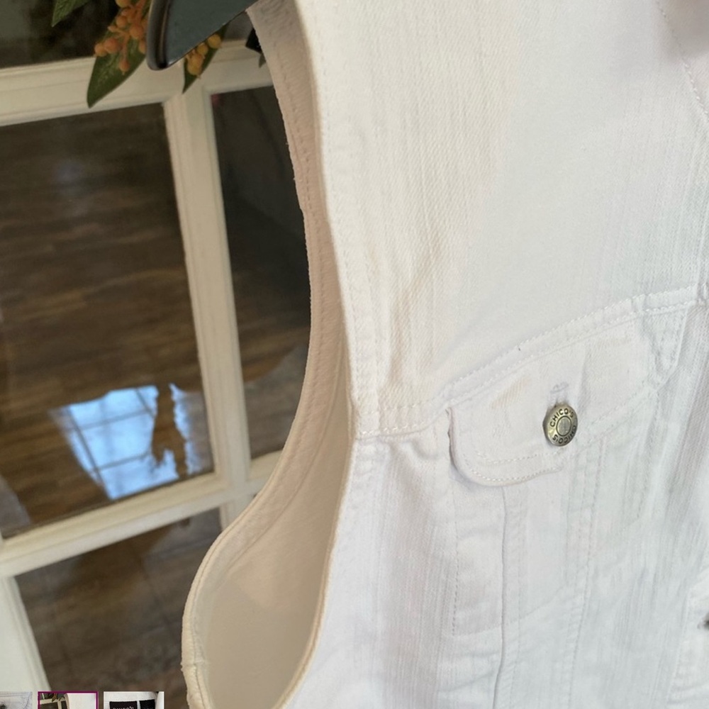 NWOT Chico's White Jean vest - Picture 4 of 6